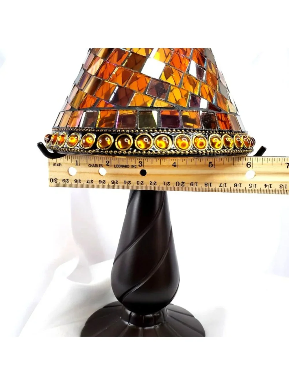 Partylite P8368 Global Fusion Candle Lamp With Mosaic Glass Shade Retired